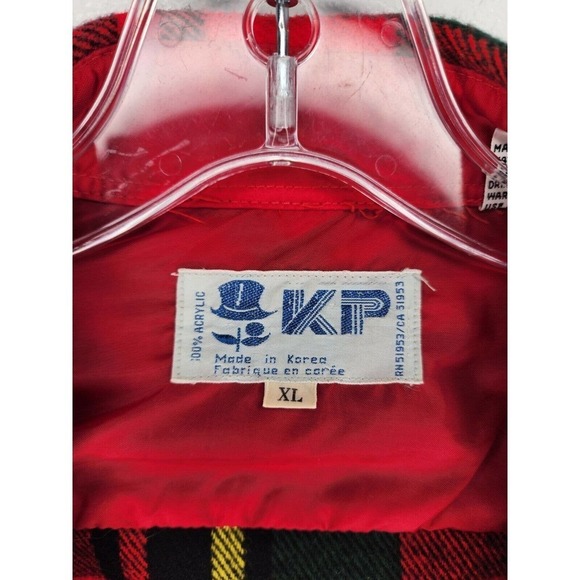 KP Vintage Plaid Flannel Lightweight Western Pearl Snap Acrylic Men's Size … - Picture 8 of 12